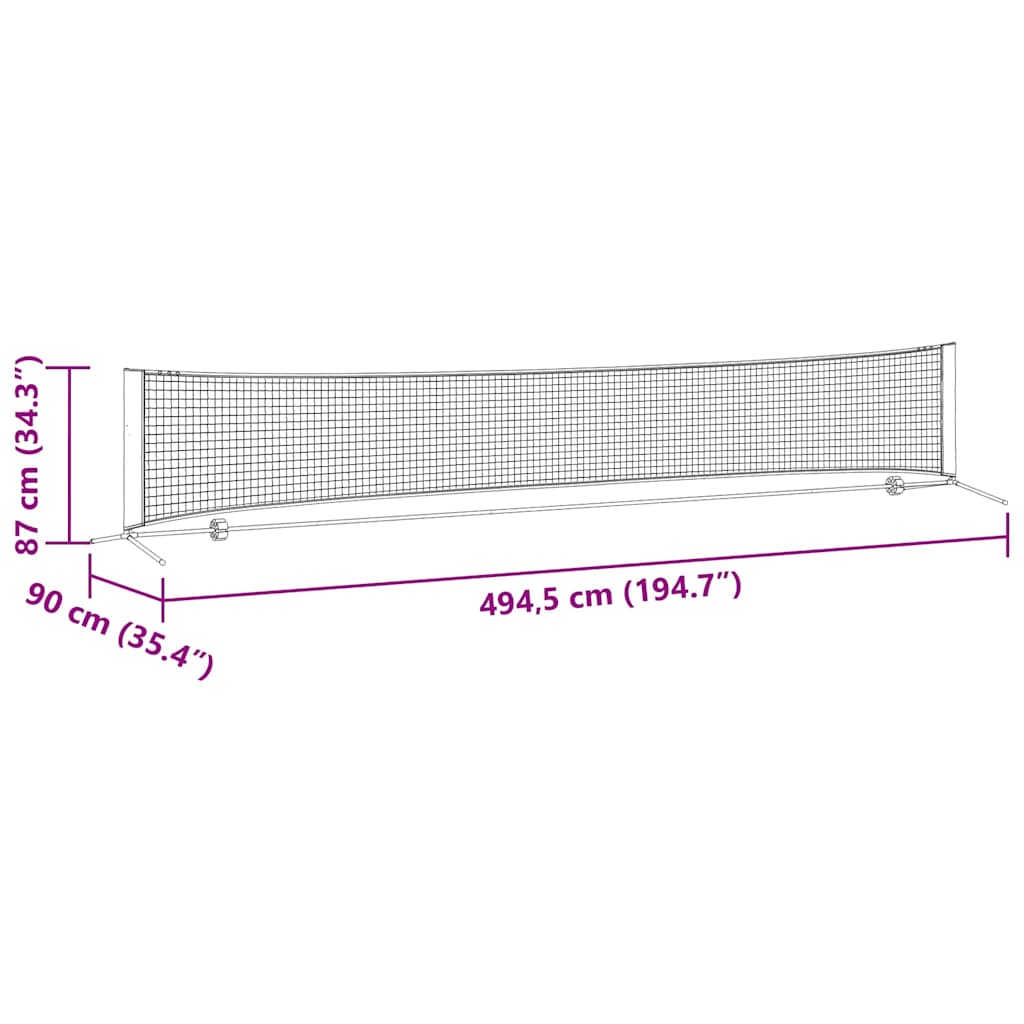 Tennis Net Folding Black and Red 494.5 x 90 x 87 cm Polyester