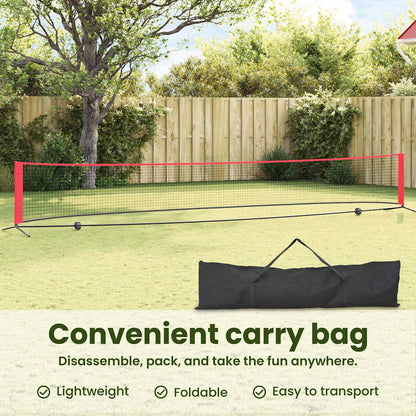 Tennis Net Folding Black and Red 595 x 90.5 x 87 cm Polyester