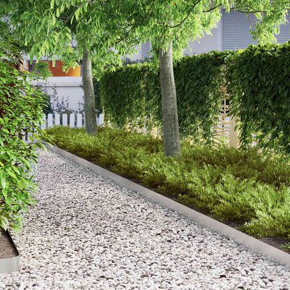 Lawn Edging 4 pcs 450 x 10 cm Stainless Steel Silver