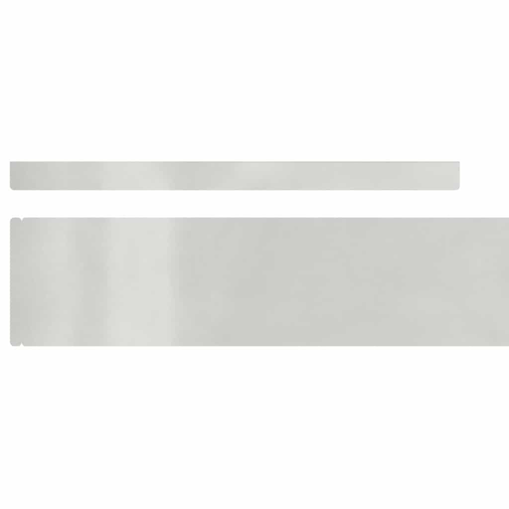 Lawn Edging 4 pcs 450 x 10 cm Stainless Steel Silver