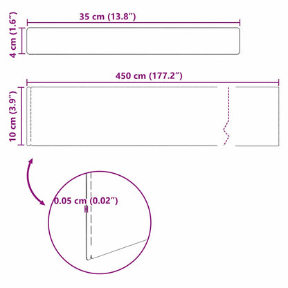Lawn Edging 4 pcs Silver 450 x 0.05 x 10 cm Stainless Steel