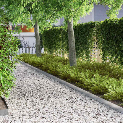 Lawn Edging 4 pcs Silver 450 x 0.05 x 10 cm Galvanised Steel