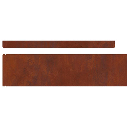 Lawn Edging 4 pcs Rusty 450 x 0.05 x 10 cm Weathering Steel