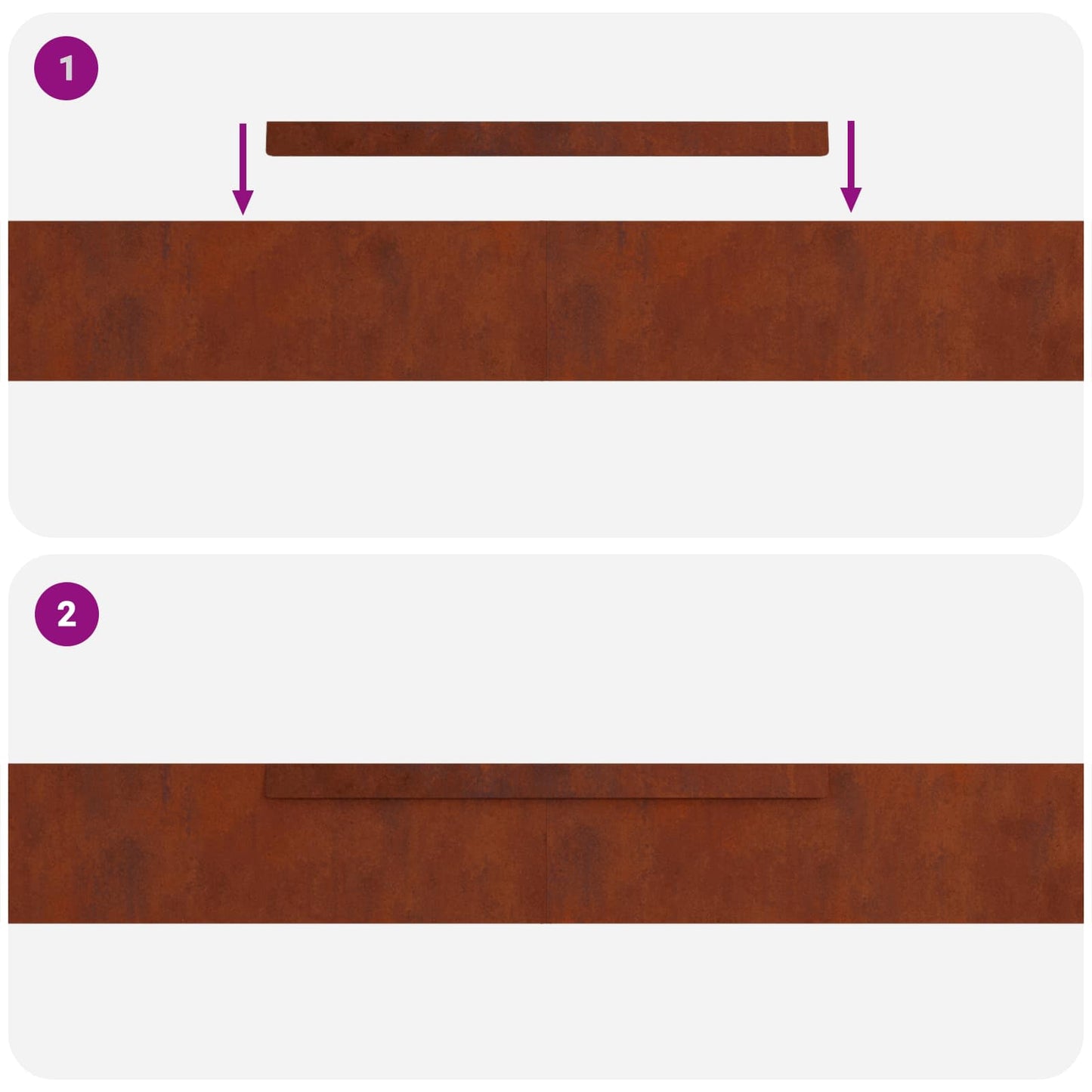 Lawn Edging 4 pcs Rusty 450 x 0.05 x 10 cm Weathering Steel