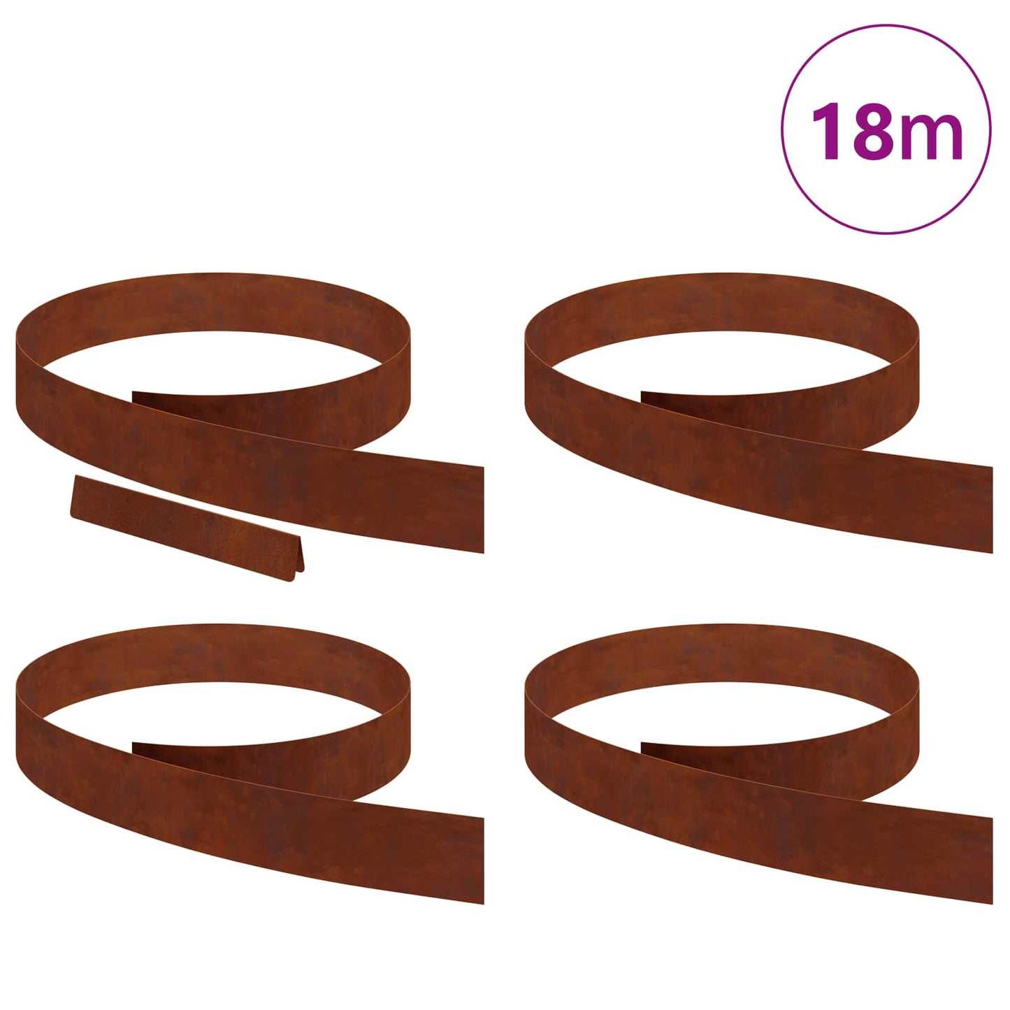 Lawn Edging 4 pcs Rusty 450 x 0.05 x 10 cm Weathering Steel