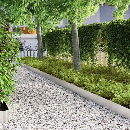 Lawn Edging Silver 450 x 0.05 x 15 cm Stainless Steel