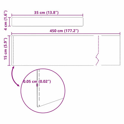 Lawn Edging Silver 450 x 0.05 x 15 cm Stainless Steel