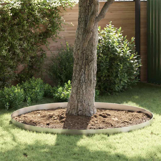 Lawn Edging 4 pcs 450 x 15 cm Stainless Steel Silver