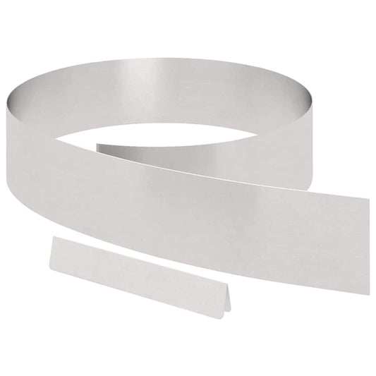 Lawn Edging 4 pcs 450 x 15 cm Stainless Steel Silver