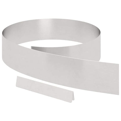 Lawn Edging 4 pcs 450 x 15 cm Stainless Steel Silver