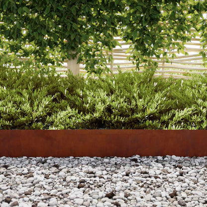 Lawn Edging 450 x 15 cm Weathering Steel Rusty