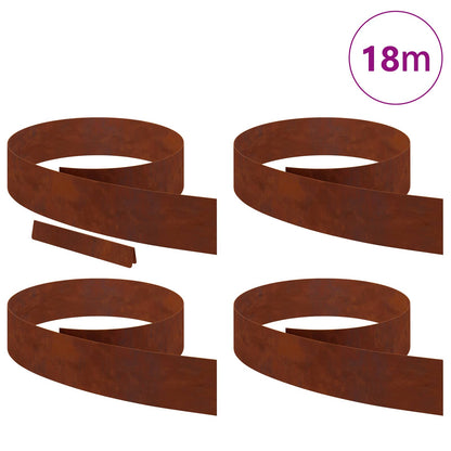 Lawn Edging 450 x 15 cm Weathering Steel Rusty