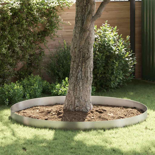 Lawn Edging 450 x 20 cm Stainless Steel Silver