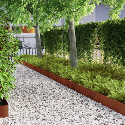 Lawn Edging 450 x 20 cm Weathering Steel Rusty