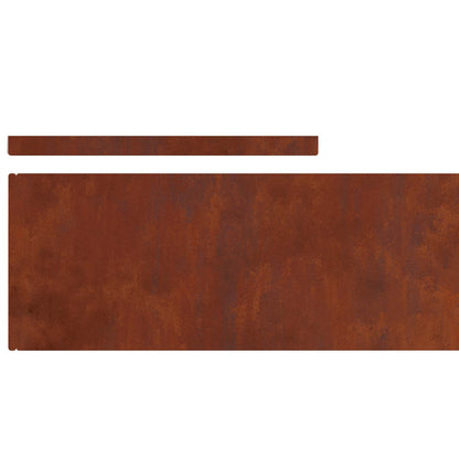 Lawn Edging 450 x 20 cm Weathering Steel Rusty