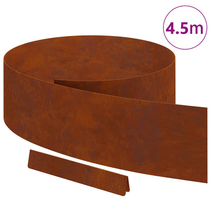 Lawn Edging 450 x 20 cm Weathering Steel Rusty
