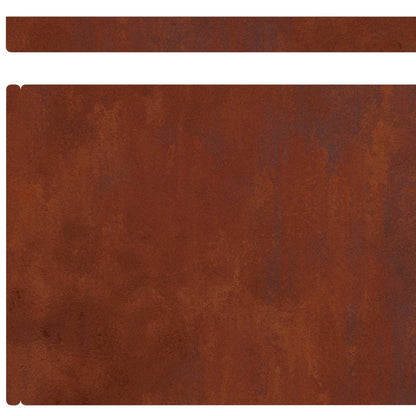 Lawn Edging 4 pcs Rusty 450 x 0.05 x 20 cm Weathering Steel