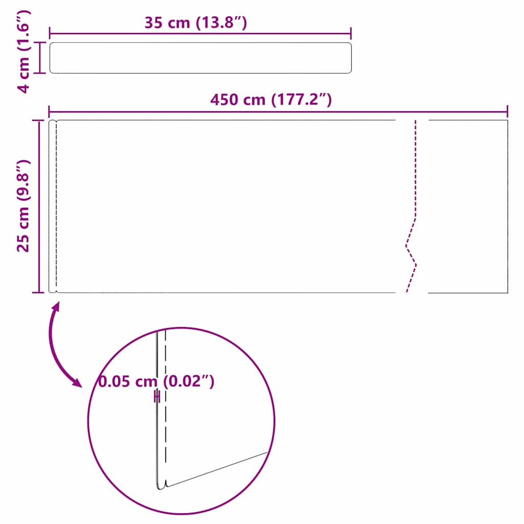 Lawn Edging 450 x 25 cm Stainless Steel Silver