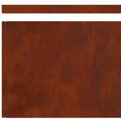 Lawn Edging 4 pcs Rusty 450 x 0.05 x 25 cm Weathering Steel