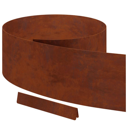 Lawn Edging 4 pcs Rusty 450 x 0.05 x 25 cm Weathering Steel