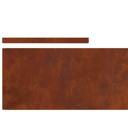 Lawn Edging 4 pcs Rusty 450 x 0.05 x 25 cm Weathering Steel
