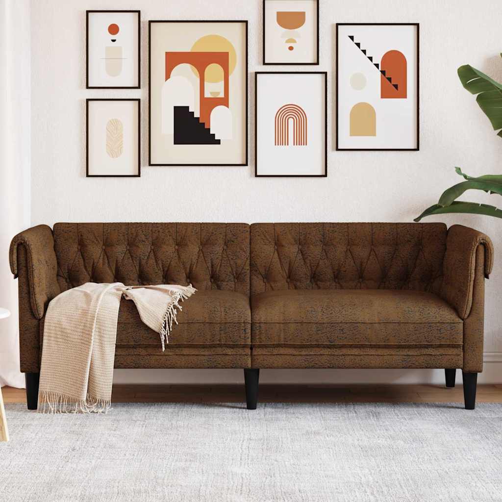 Sofa Brown 201.5 x 74.5 x 74.5 cm Polyester