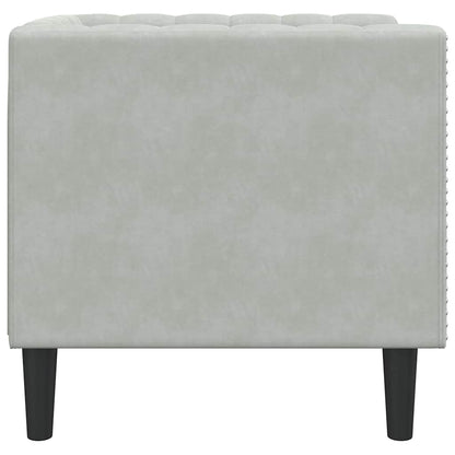 Sofa Light Grey 74.5 x 71 x 70.5 cm Velvet
