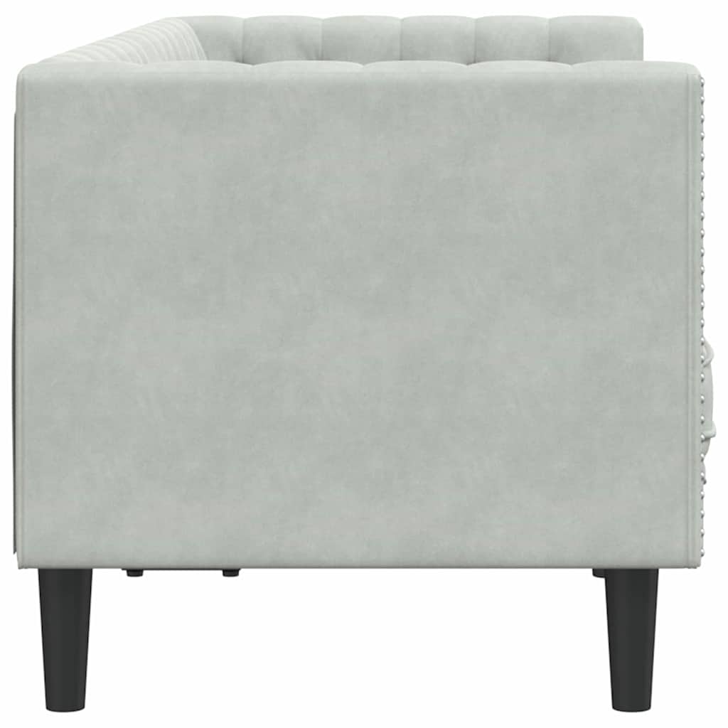 Sofa Light Grey 174 x 74.5 x 70.5 cm Velvet