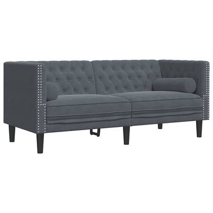Sofa Dark Grey 174 x 74.5 x 70.5 cm Velvet