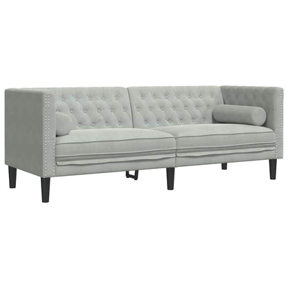 Sofa Light Grey 194 x 74.5 x 70.5 cm Velvet