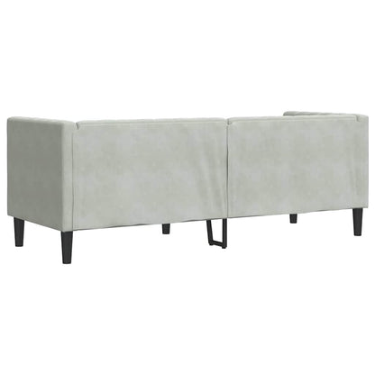 Sofa Light Grey 194 x 74.5 x 70.5 cm Velvet