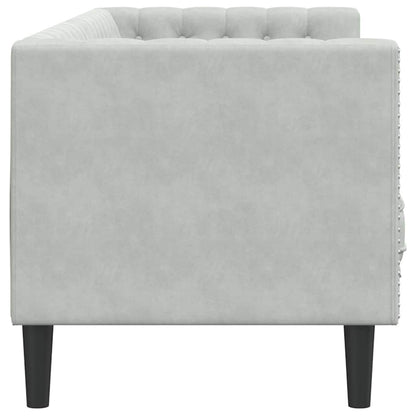 Sofa Light Grey 194 x 74.5 x 70.5 cm Velvet