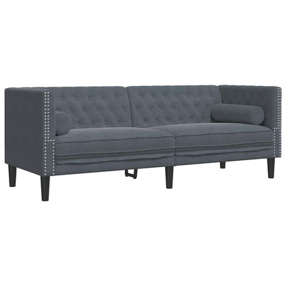 Sofa Dark Grey 194 x 74.5 x 70.5 cm Velvet