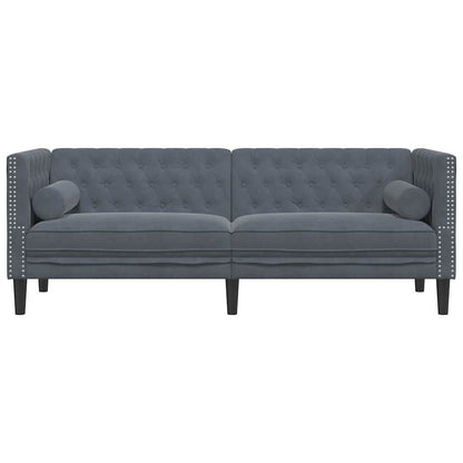 Sofa Dark Grey 194 x 74.5 x 70.5 cm Velvet