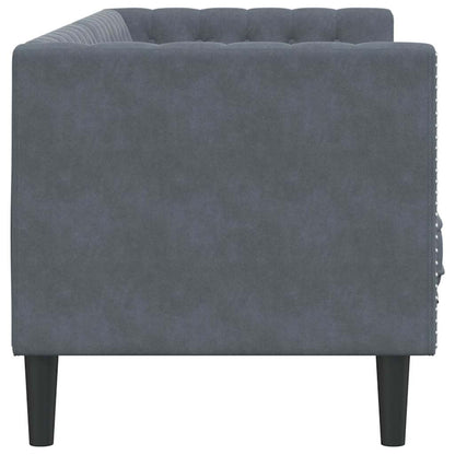 Sofa Dark Grey 194 x 74.5 x 70.5 cm Velvet