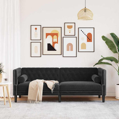 Sofa Black 194 x 74.5 x 70.5 cm Velvet