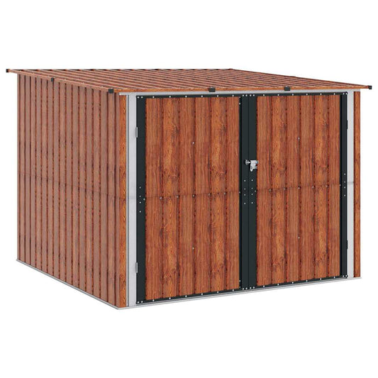 Bike Shed 3 pcs Brown 215 x 206 x 157 cm Metal