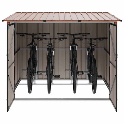 Bike Shed 3 pcs Brown 216 x 207 x 158 cm Metal