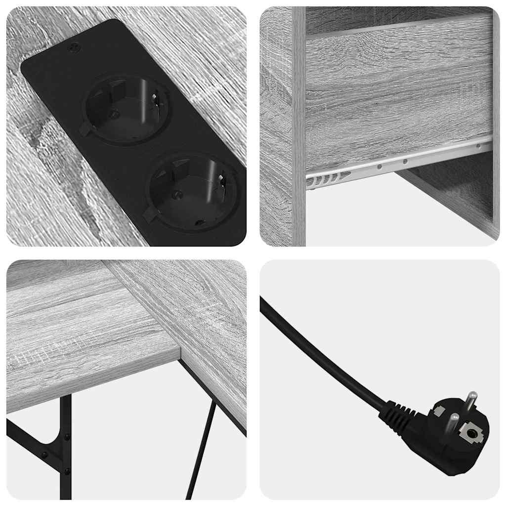 Desk with Shelf Grey Sonoma 182 x 101 x 87.5 cm Engineered Wood