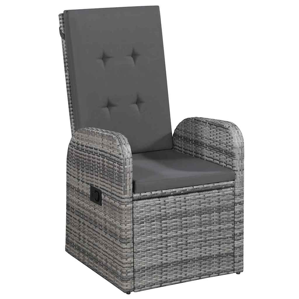 Garden Dining Set 5 pcs Grey Poly Rattan