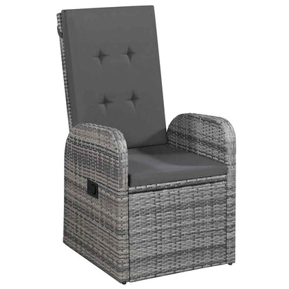 Garden Dining Set 5 pcs Grey Poly Rattan
