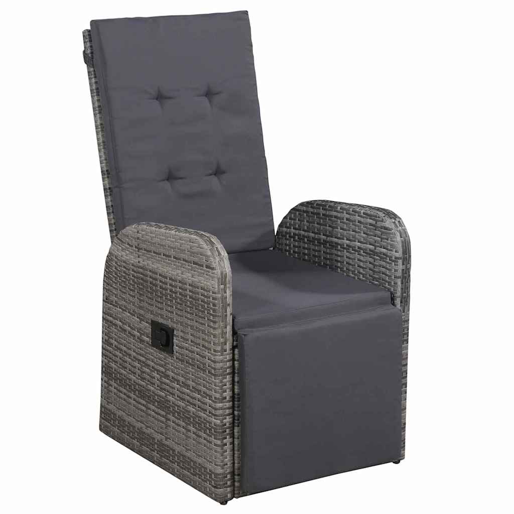 Garden Dining Set 5 pcs Grey Poly Rattan