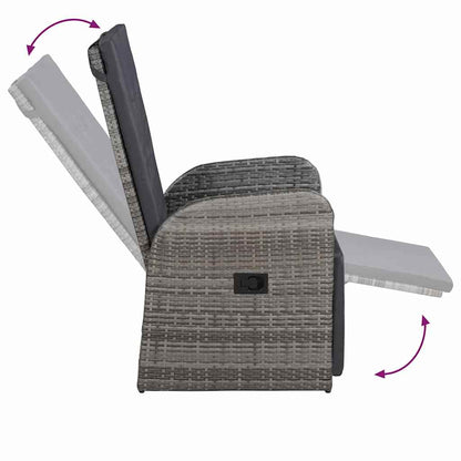 Garden Dining Set 5 pcs Grey Poly Rattan
