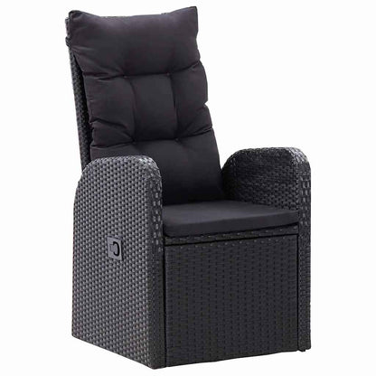 Garden Dining Set 5 pcs Black Poly Rattan