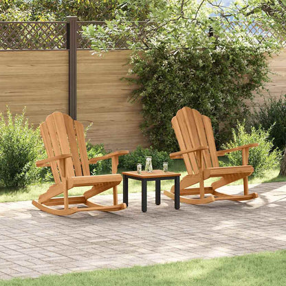 Adirondack Rocking Chair 2 pcs Brown Solid Teak wood