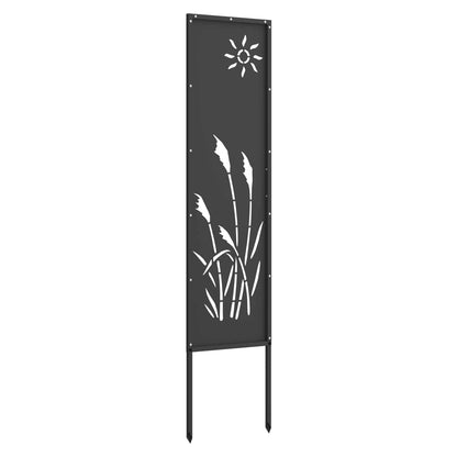 Garden Privacy Screen Black 32 x 140 cm Cold-rolled steel