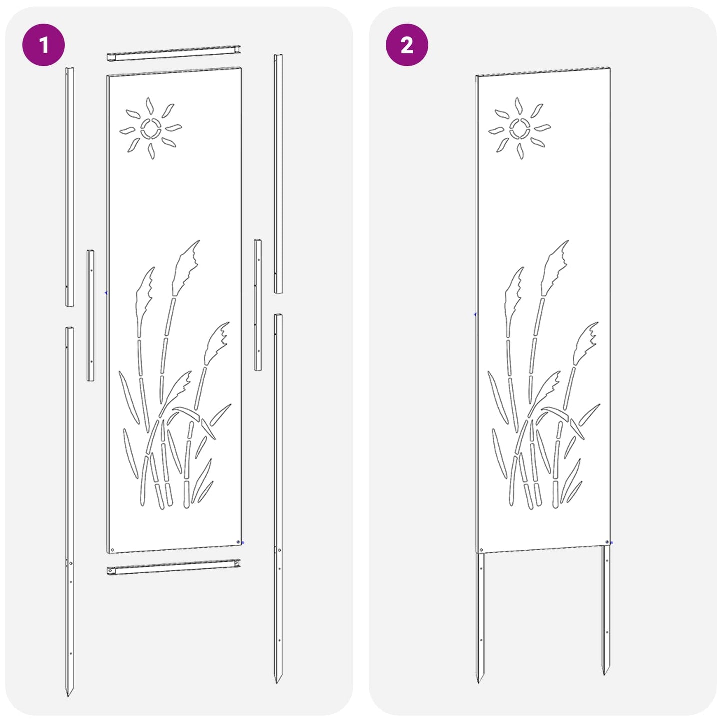 Garden Privacy Screen White 32 x 140 cm Cold-rolled steel