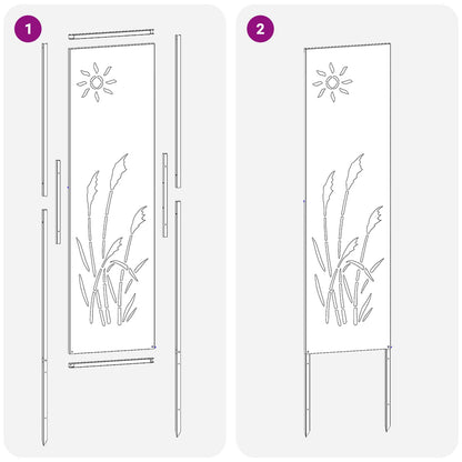 Garden Privacy Screen White 32 x 140 cm Cold-rolled steel