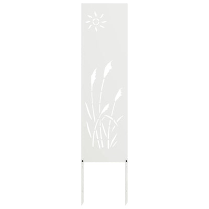 Garden Privacy Screen White 32 x 140 cm Cold-rolled steel