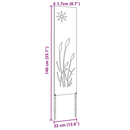 Garden Privacy Screen Olive green 32 x 140 cm Cold-rolled steel